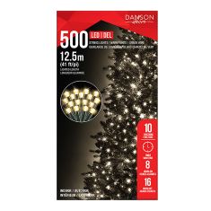 Jeu de 500 lumières DEL, 3 mm, blanc chaud