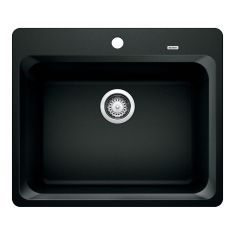 Kitchen Sink - Vision - 1 Bowl - 1 Hole - Silgranit - Charcoal Black - 25" x 20.75" x 8"