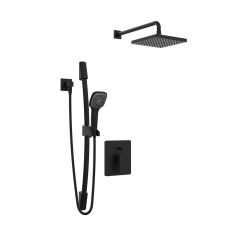 Ensemble de robinet pour douche Quadrato, noir mat