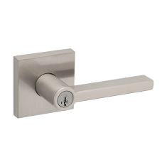 Halifax Square Rose Keyed Entry Levers - Satin Nickel