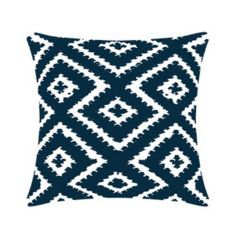 Coussin extérieur géométrique Bleu profond 17" x 17"