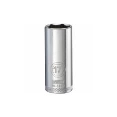 Douille 17 mm, 6 pans, longue, à prise 3/8"