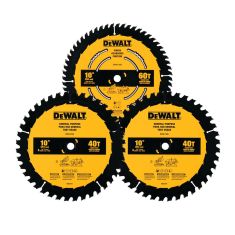 Ensemble de 3 lames de scie circulaire tout usage 10"(254 MM)