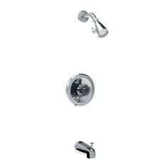 Robinet bain/douche, Elyan, 1 poignée, chrome, 4 morceaux