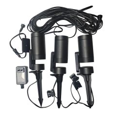 Ensemble de projecteurs de jardin Vision Home, 5 morceaux, noir, 2,56" x 3,15" x 6,89"