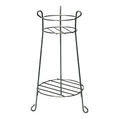 Support rond à 2 niveaux pour plantes d'intérieur ou d'extérieur, 30" x 10", noir