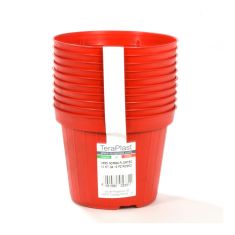 Pot de production pour semis en plastique, rouge, 4", 10/pqt