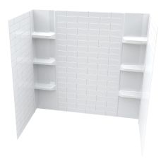 Subway Pattern Bathtub Wall Kit - 60" x 32" x 58" - 5 Pieces