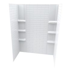 Subway Pattern Bathtub Wall Kit - 60" x 36" x 80" - 5 Pieces