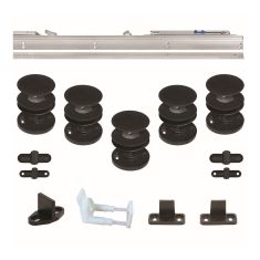 Invisible Door Track and Hardware Kit for Sliding Door - Black