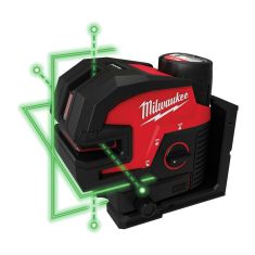 Niveau laser vert à point croisé et 4 points, avec batterie lithium-ion, 12 V