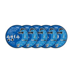 Meule à tronconner pour maçonnerie, 3" x 1/16" x 3/8", 5/pqt