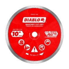 Disque à tronçonner à bord continu diamanté, pour maçonnerie, 10"