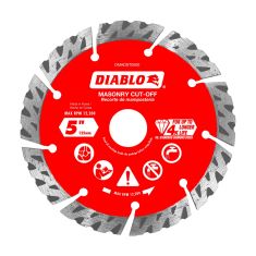Disque à tronçonner à segments diamantés Turbo, pour maçonnerie, 5"