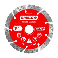 Disque à tronçonner à segments diamantés Turbo, pour maçonnerie, 7"