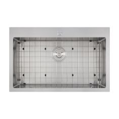 Single Kitchen Sink - Large Bowl - Lixia - Stainless Steel - 31" x 20" x 9"