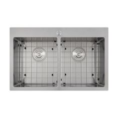 Double Kitchen Sink - Lixia - 50/50 Stainless Steel - 31" x 20" x 9"