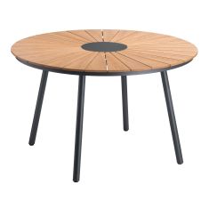 Table de salle à manger, ronde, polybois, naturel, 47"