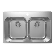 Double Kitchen Sink, Stainless Steel, 31 1/2" x 20 1/2"