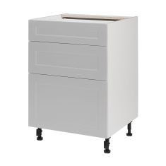 Caisson inférieur 3 tiroirs, Shaker, gris, 24" x 34 3/4" x 24"