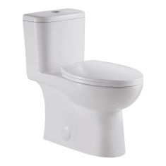 Toilette, cuvette allongée, Bali, monobloc à double chasse, blanc