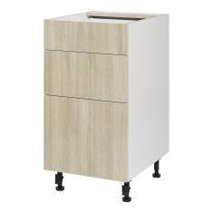 Caisson inférieur 3 tiroirs, Beauté Naturelle, bois, 18" x 34 3/4" x 24"