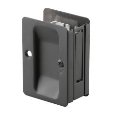 Recessed Rectangular Lock for Pocket Door - Black
