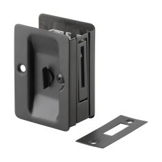 Recessed Rectangular Lock for Private Pocket Door - Black