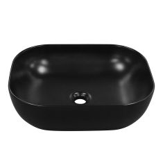 Lavabo, porcelaine, rectangulaire, noir mat, 20'' x 16'' x 5 1/2''