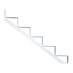 Limon de marche, aluminium, 5 marches, blanc, 45"