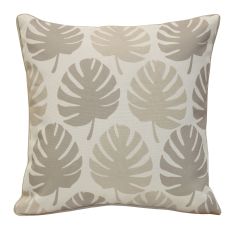 Coussin d'extérieur, palmier, taupe, 18" x 18"