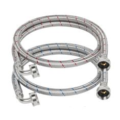 Braided Connector For Washing Machine - 3/4" fem GHT x 3/4" fem GHT - 60" – 2/pkg
