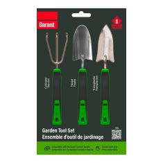 Ensemble d’outils de jardinage, vert, 3 mcx