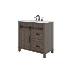 Roman Vanity - 36" x 34 1/2" x 19" - Dark Oak