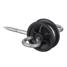 Isolateur à double ancrage, pour poteau en bois, noir, 2/pqt