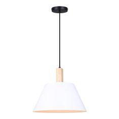 Luminaire suspendu Maderrio, 14,5", noir-blanc mat