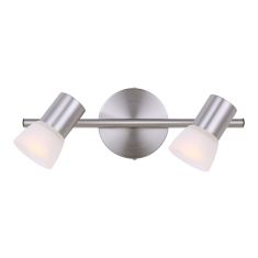 Rail, 2 lumières, Hudsa, nickel brossé