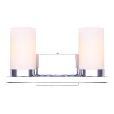 Applique murale de vanité, 2 lumières, Fideka, chrome, 14"