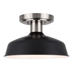 Plafonnier, Osani, noir-nickel brossé, 10"