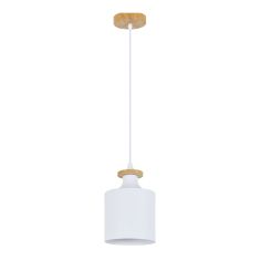 Luminaire suspendu, 1 lumière, Teziel, blanc-bois, 12 cm
