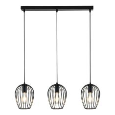 Luminaire suspendu, 3 lumières, Hera, noir, 78 cm