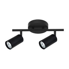 Rail, 2 lumières, Flarym, noir, 30 cm x 15 cm