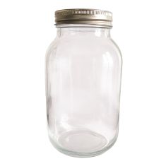Glass Mason Jar with 2-pc Lid, 1000-ml, 12/Pkg