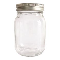 Glass Mason Jar with 2-pc Lid, 500-ml, 12/Pkg