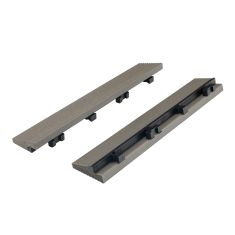 Deck Tile Edge Trim - 12" - Grey Finish - 4-Pack