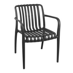 Chaise de patio en plastique, noir