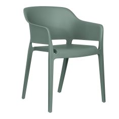 Chaise monobloc en plastique moulé, vert