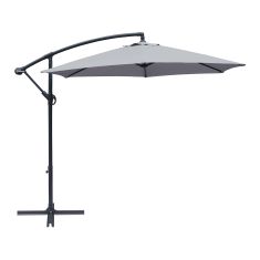 Parasol télescopique suspendu, 104.7" x 96.5", gris