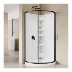 Quarter-Round Shower Kit - 34" x 76" - Matte Black