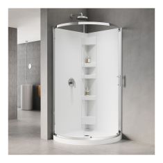 Round Acrylic Shower Kit - 36" x 76" - Chrome